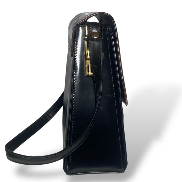 VERA PELLE Calja Equestrian Embossed Leather Shoulder Bag Purse Handmade Italy - Picture 3 of 16